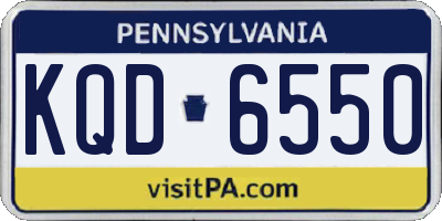 PA license plate KQD6550