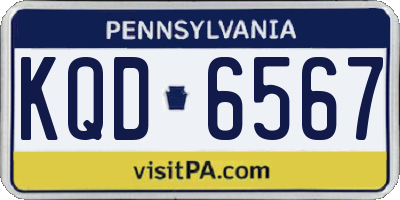 PA license plate KQD6567
