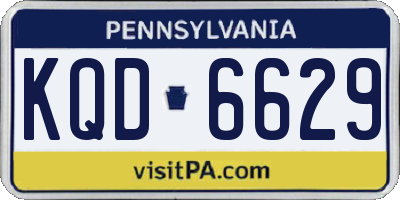 PA license plate KQD6629