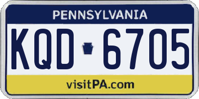 PA license plate KQD6705