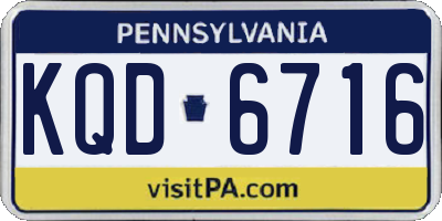 PA license plate KQD6716