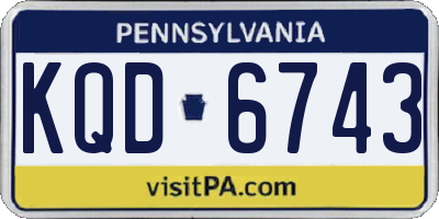 PA license plate KQD6743