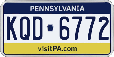 PA license plate KQD6772