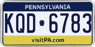 PA license plate KQD6783