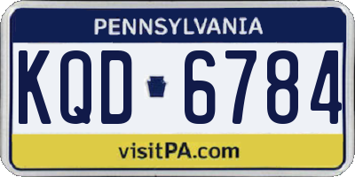 PA license plate KQD6784