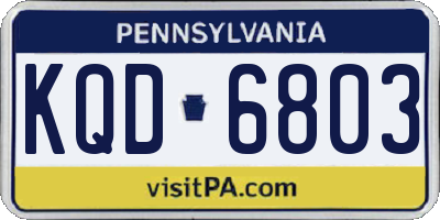 PA license plate KQD6803