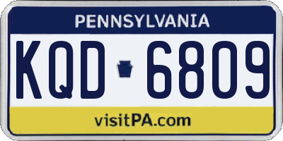 PA license plate KQD6809