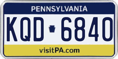 PA license plate KQD6840