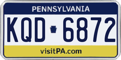PA license plate KQD6872