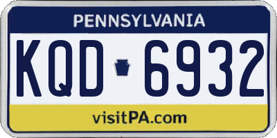 PA license plate KQD6932
