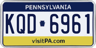 PA license plate KQD6961
