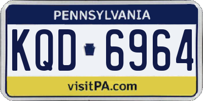 PA license plate KQD6964