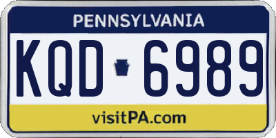 PA license plate KQD6989
