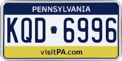 PA license plate KQD6996