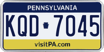 PA license plate KQD7045