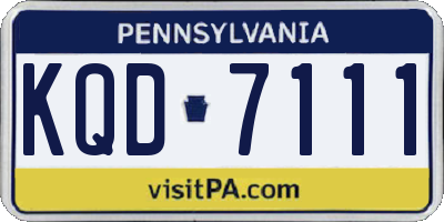 PA license plate KQD7111