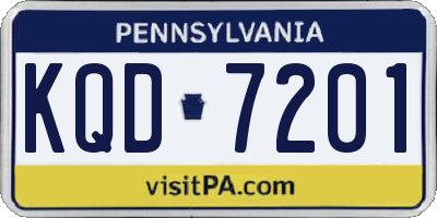 PA license plate KQD7201