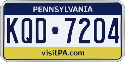 PA license plate KQD7204