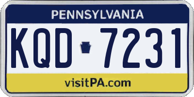 PA license plate KQD7231