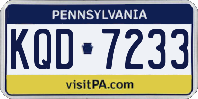 PA license plate KQD7233