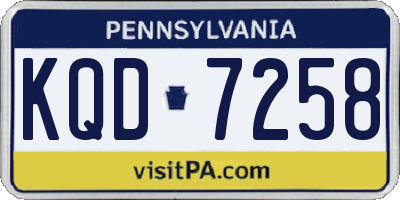 PA license plate KQD7258