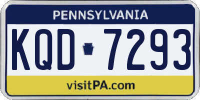 PA license plate KQD7293