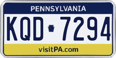 PA license plate KQD7294