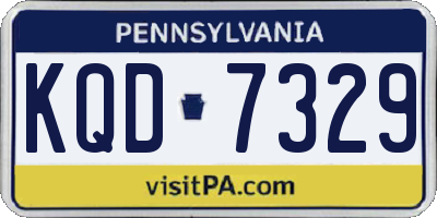 PA license plate KQD7329