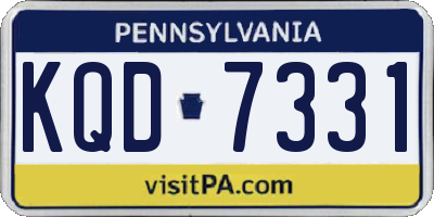 PA license plate KQD7331