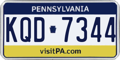 PA license plate KQD7344