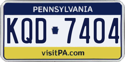 PA license plate KQD7404
