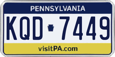 PA license plate KQD7449