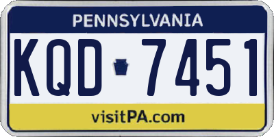 PA license plate KQD7451