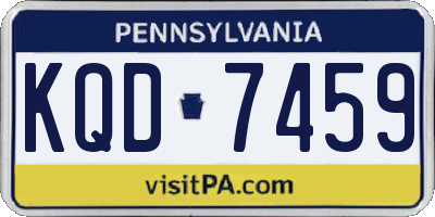 PA license plate KQD7459