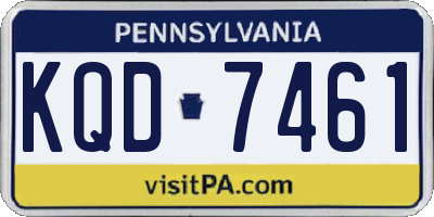 PA license plate KQD7461