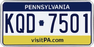 PA license plate KQD7501
