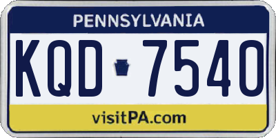 PA license plate KQD7540
