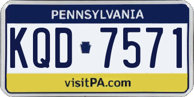 PA license plate KQD7571
