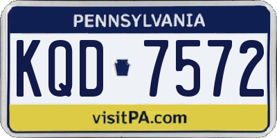 PA license plate KQD7572