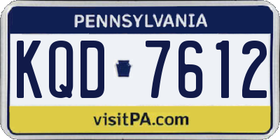 PA license plate KQD7612