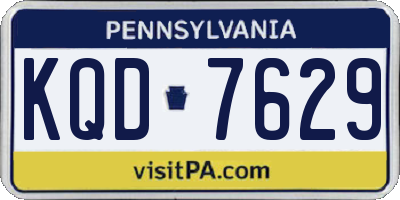 PA license plate KQD7629