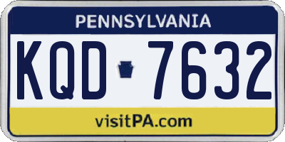 PA license plate KQD7632