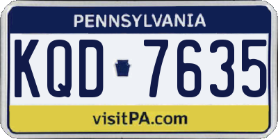 PA license plate KQD7635