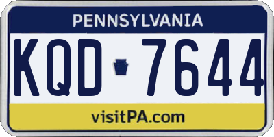 PA license plate KQD7644