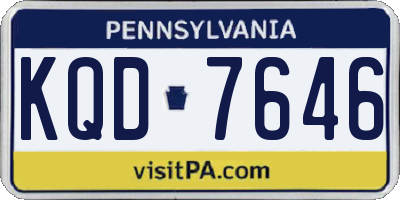 PA license plate KQD7646