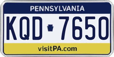 PA license plate KQD7650