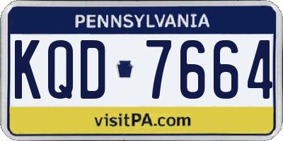 PA license plate KQD7664