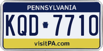 PA license plate KQD7710