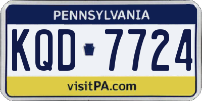 PA license plate KQD7724