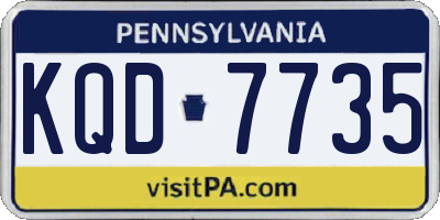 PA license plate KQD7735